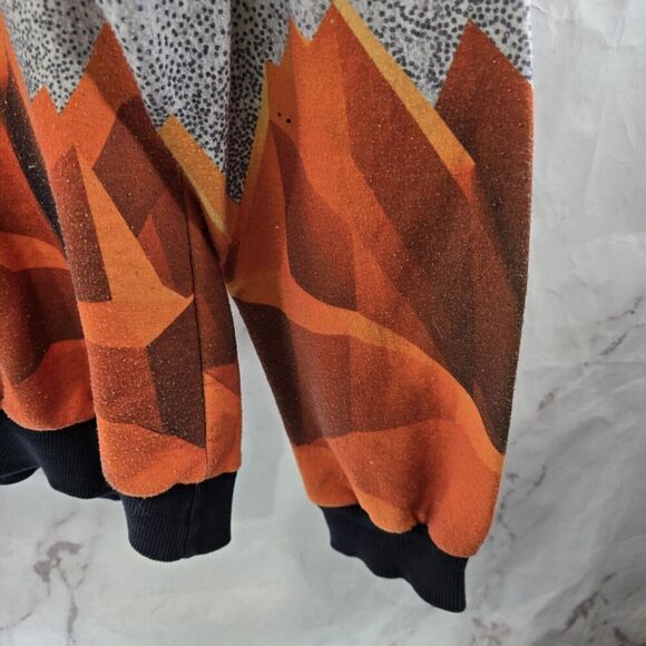 Blowhammer Sweatshirt Mens Large Gray Orange Crew Pullover Elk Deer Mountains - Picture 4 of 8